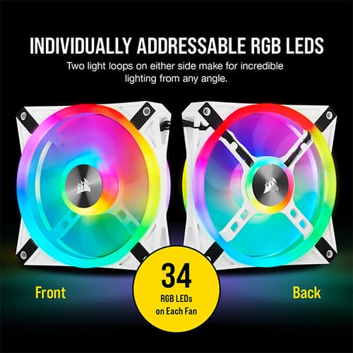 Corsair ICUE QL120 RGB White Cabinet Fan (Triple-Pack)